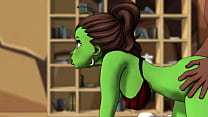 An alien with a phat bubble butt travels through a portal to earth for some hardcore butt fucking