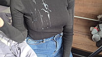 Two Cumshots On The Same Shirt! 2 Handjobs!